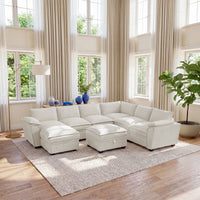 Sonnio Pull-out Sectional Sofa with Double-Layer Cushions