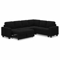 Piano-Black-/-Faux-Rabbit-Fur-Corduroy-6-Seat-L-Shaped-Pullout-Sectional