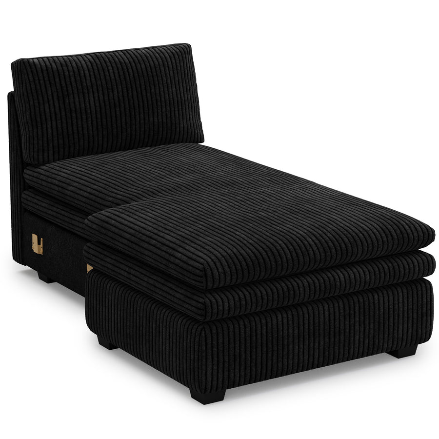 Obsidian-Black-/-Corduroy-Module-Armless-Left-Chaise