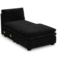 Obsidian-Black-/-Corduroy-Module-Armless-Right-Chaise
