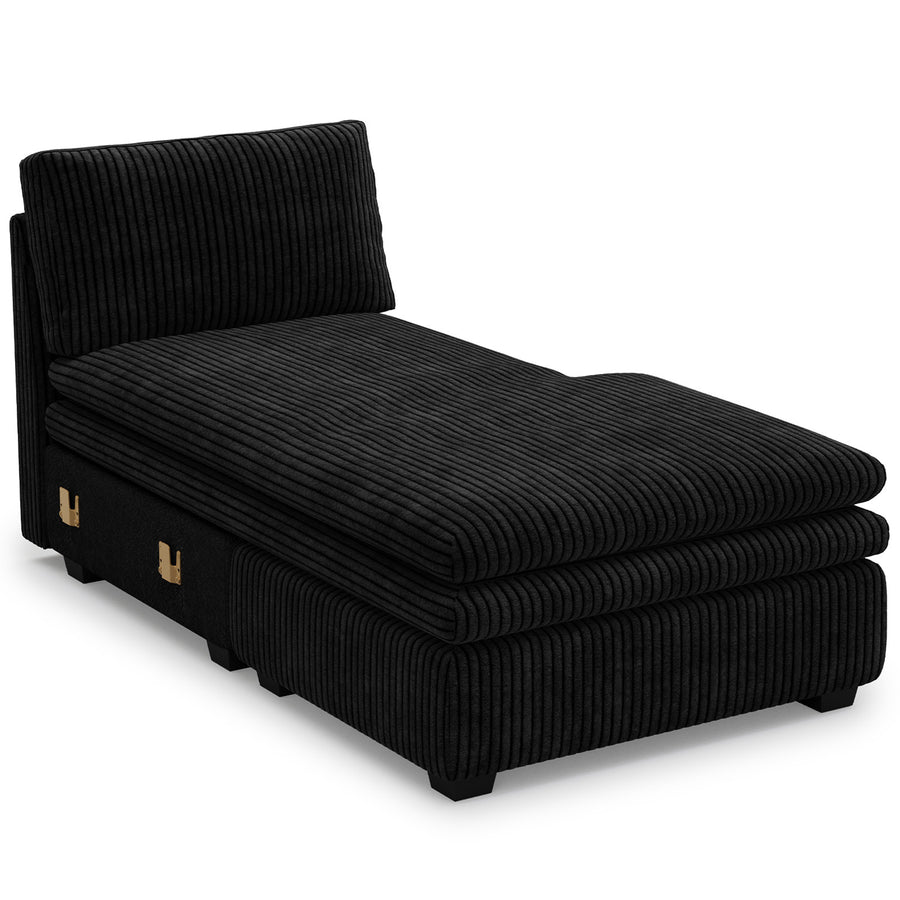 Obsidian-Black-/-Corduroy-Module-Armless-Right-Chaise