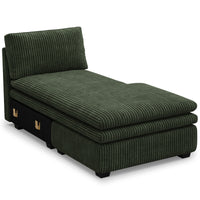 Olivewood-Green-/-Corduroy-Module-Armless-Right-Chaise