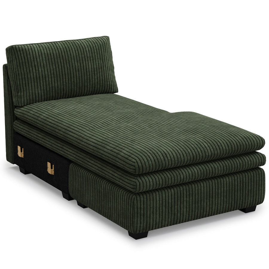 Olivewood-Green-/-Corduroy-Module-Armless-Right-Chaise