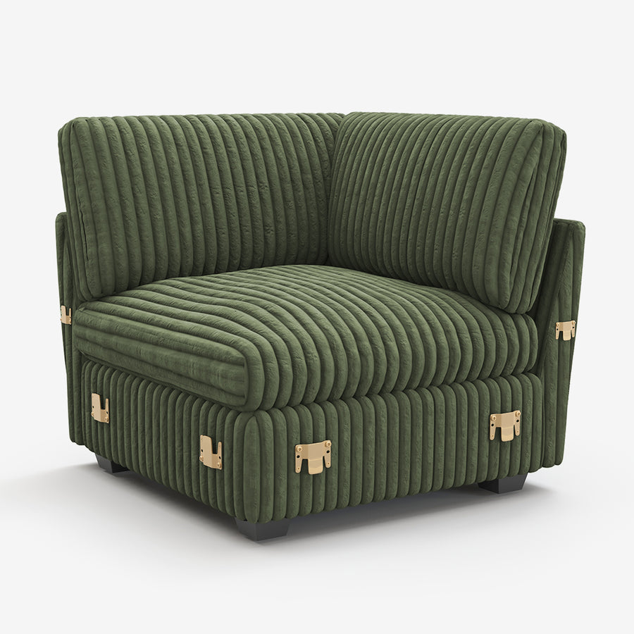 Olivewood-Green-/-Corduroy-Module-Corner-Seat