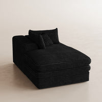 Piano-Black-/-Corduroy-Module-Left-Arm-Chaise