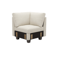Cotton-Beige-/-Velvet-Module-Corner-Seat