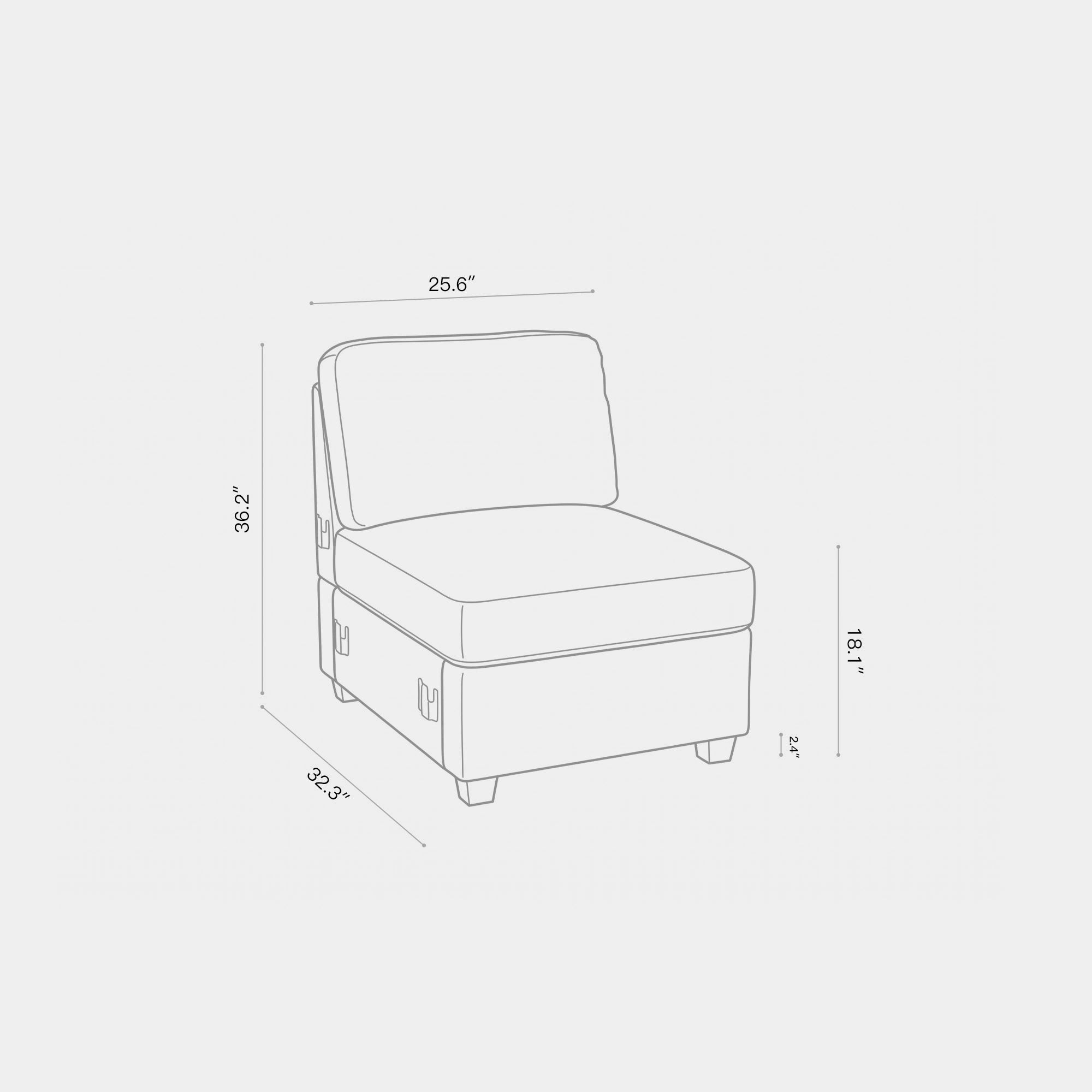 Module-Single-Seat-dimension