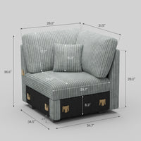 Frosted-Grey-/-Corduroy-Module-Corner-Seat-dimension
