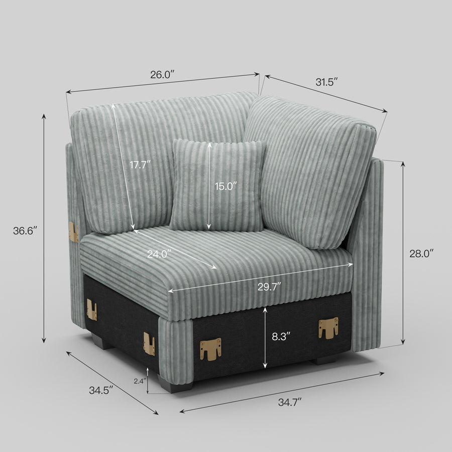Frosted-Grey-/-Corduroy-Module-Corner-Seat-dimension