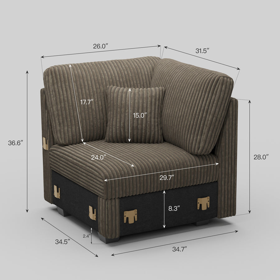 Mink-Brown-/-Corduroy-Module-Corner-Seat-dimension