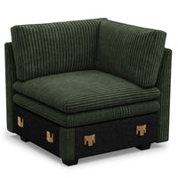 Olivewood-Green-/-Corduroy-Module-Corner-Seat
