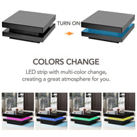 High Gloss Minimalist Design Coffee Table with LED Lights