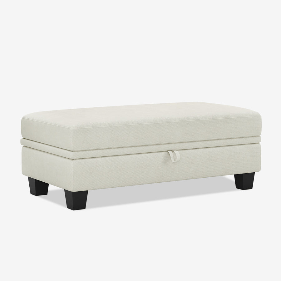 Misty-White-/-Chenille-Module-Large-Ottoman