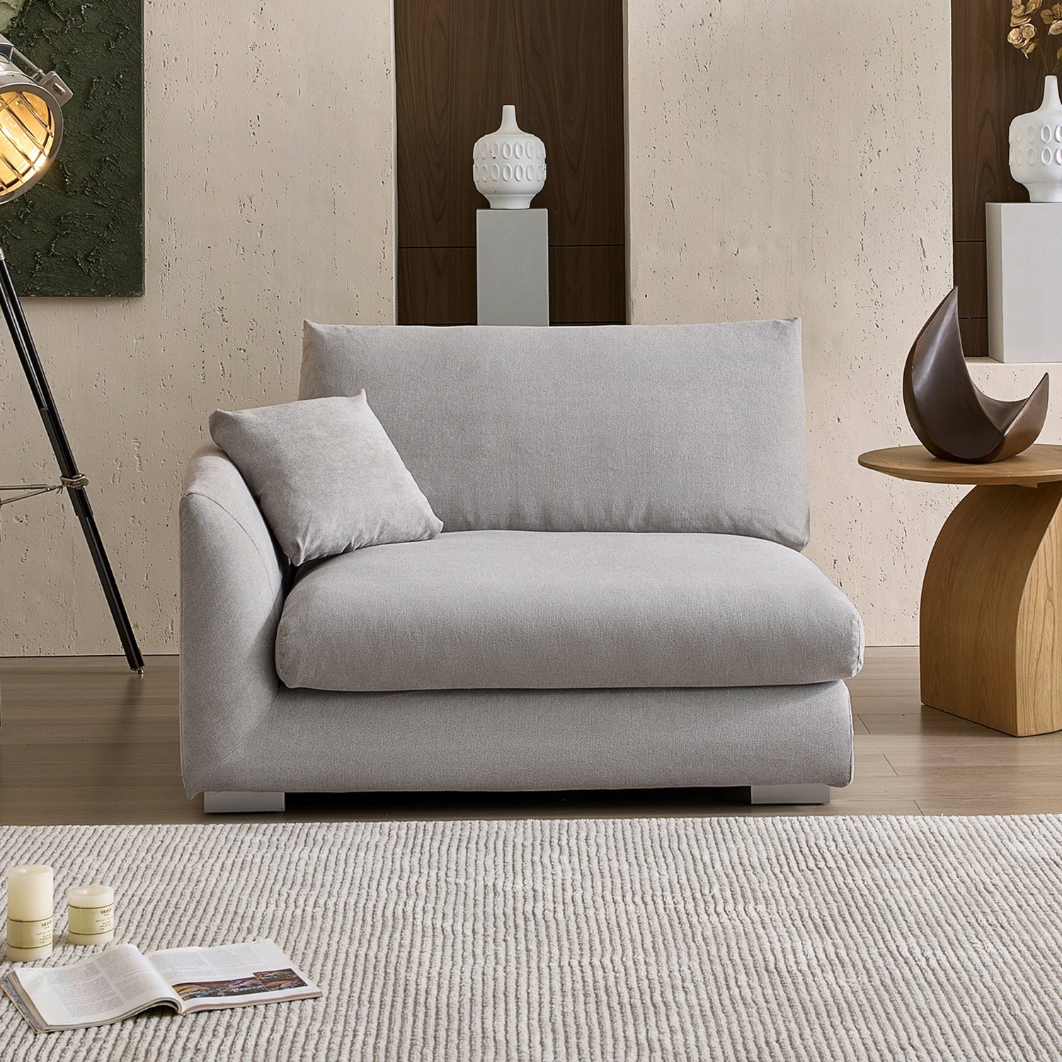 Val-Light Grey-Facing-Left-Side-Sofa-(50-Inch)