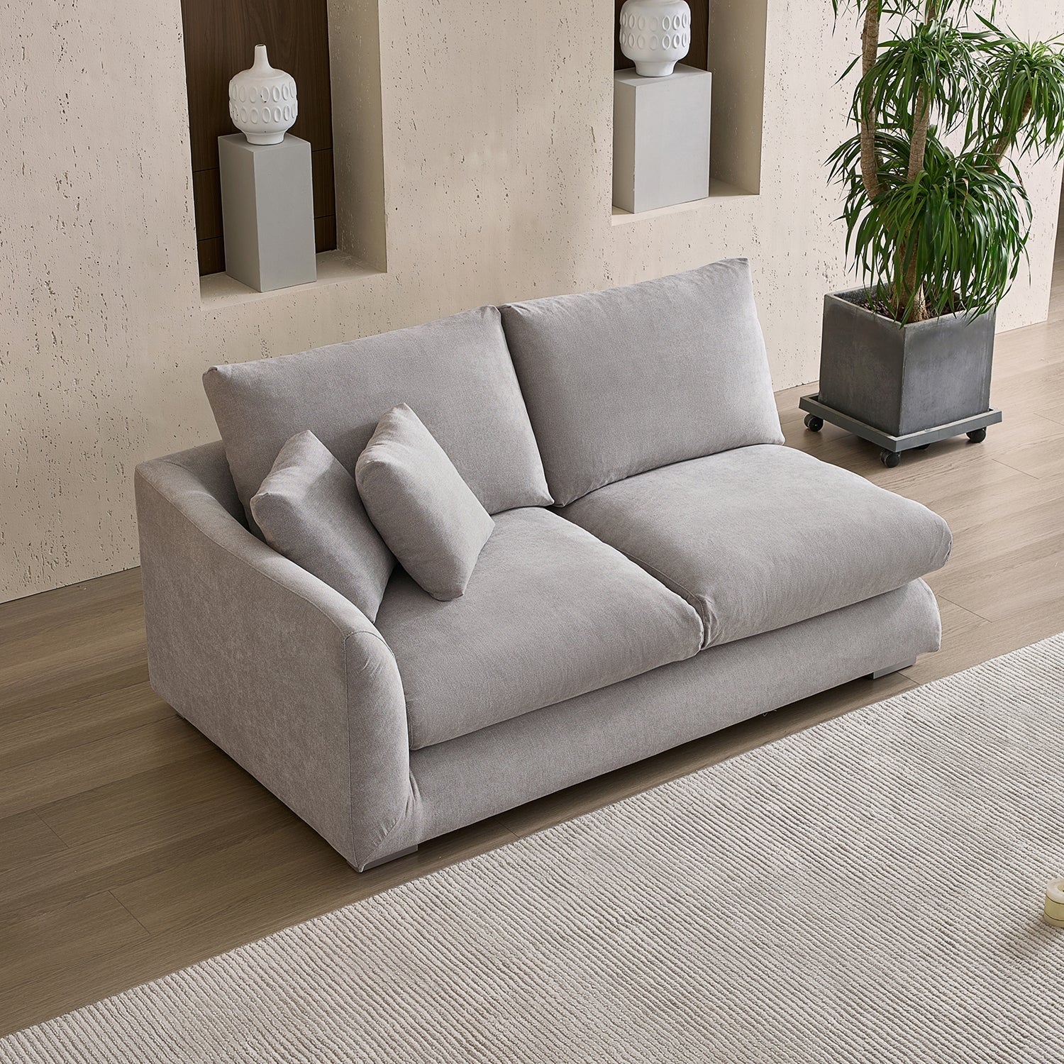 Val-Light Grey-Facing-Left-Side-Sofa-(70-Inch)