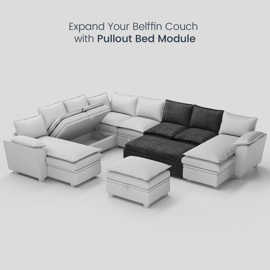Graphite-Grey-/-Chenille-Module-Pullout-Loveseat