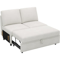 Misty-White-/-Chenille-Module-Pullout-Loveseat