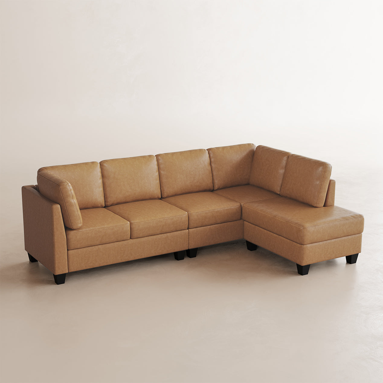 faux-leather-driftwood-brown-4-seats-right-l-shaped-sectional