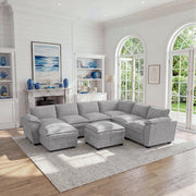Sonnio Pull-out Sectional Sofa with Double-Layer Cushions