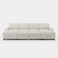Misty-White-/-Chenille-6-Seat-U-Shaped-Pullout-Sectional