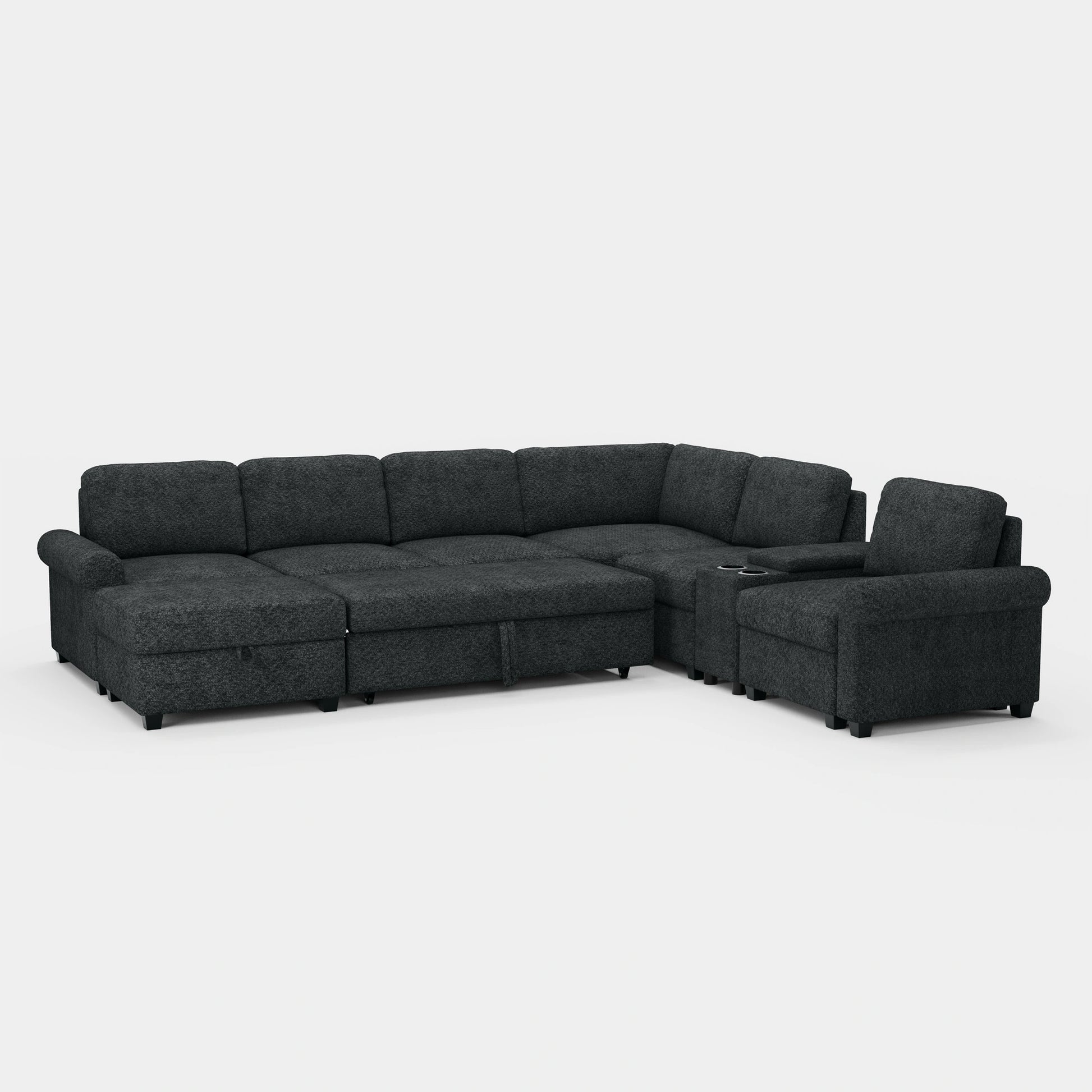 Graphite-Grey-/-Chenille-6-Seats-Pullout-Sectional-with-Console