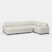 Misty-White-/-Chenille-7-Seat-U-Shaped-Pullout-Sectional