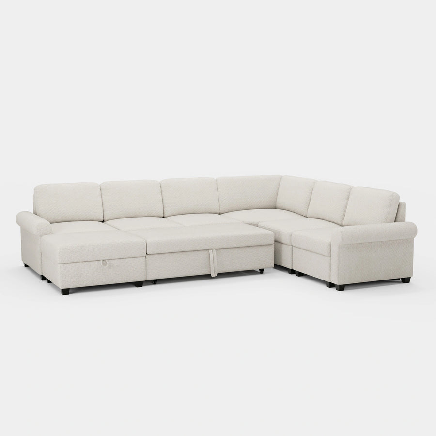 Misty-White-/-Chenille-7-Seat-U-Shaped-Pullout-Sectional