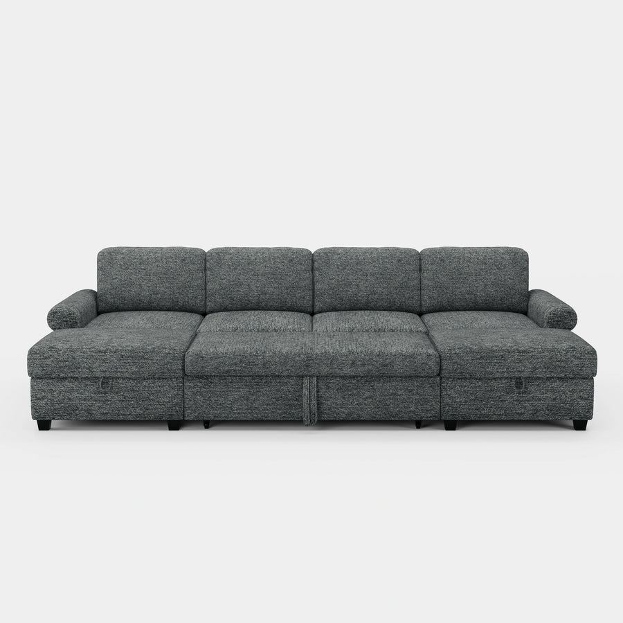 Silver-Grey-/-Chenille-6-Seat-U-Shaped-Pullout-Sectional