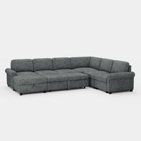 Silver-Grey-/-Chenille-7-Seat-U-Shaped-Pullout-Sectional