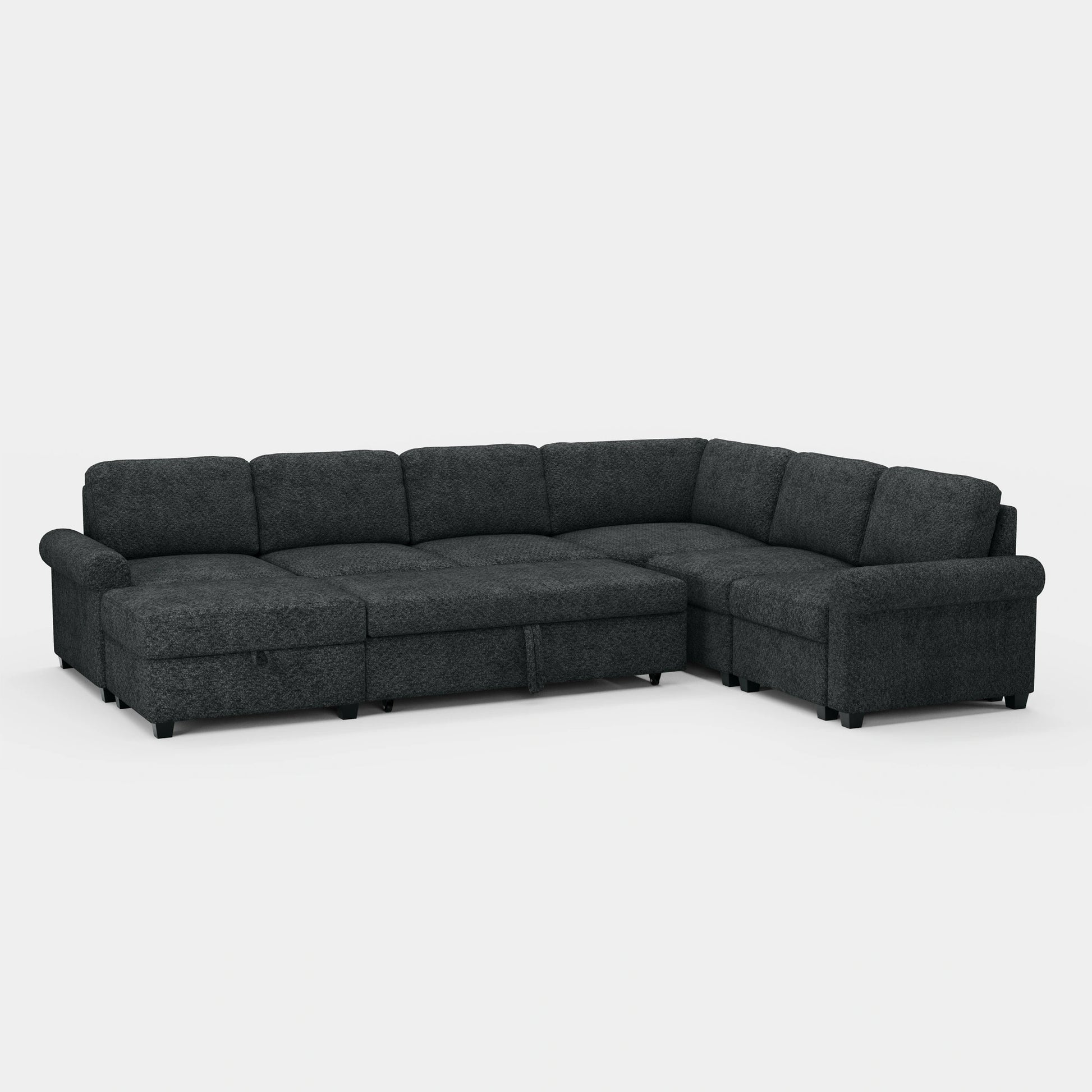 Graphite-Grey-/-Chenille-6-Seats-Pullout-Sectional