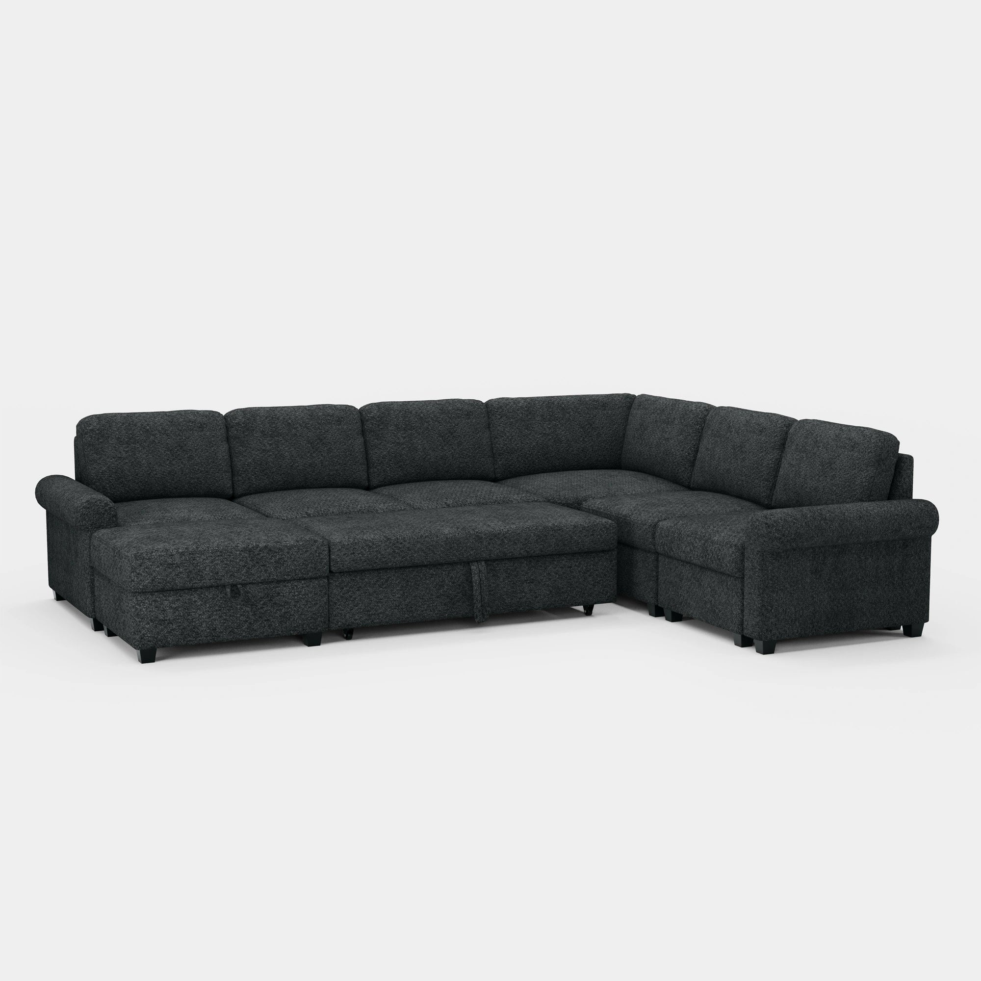 Graphite-Grey-/-Chenille-6-Seats-Pullout-Sectional