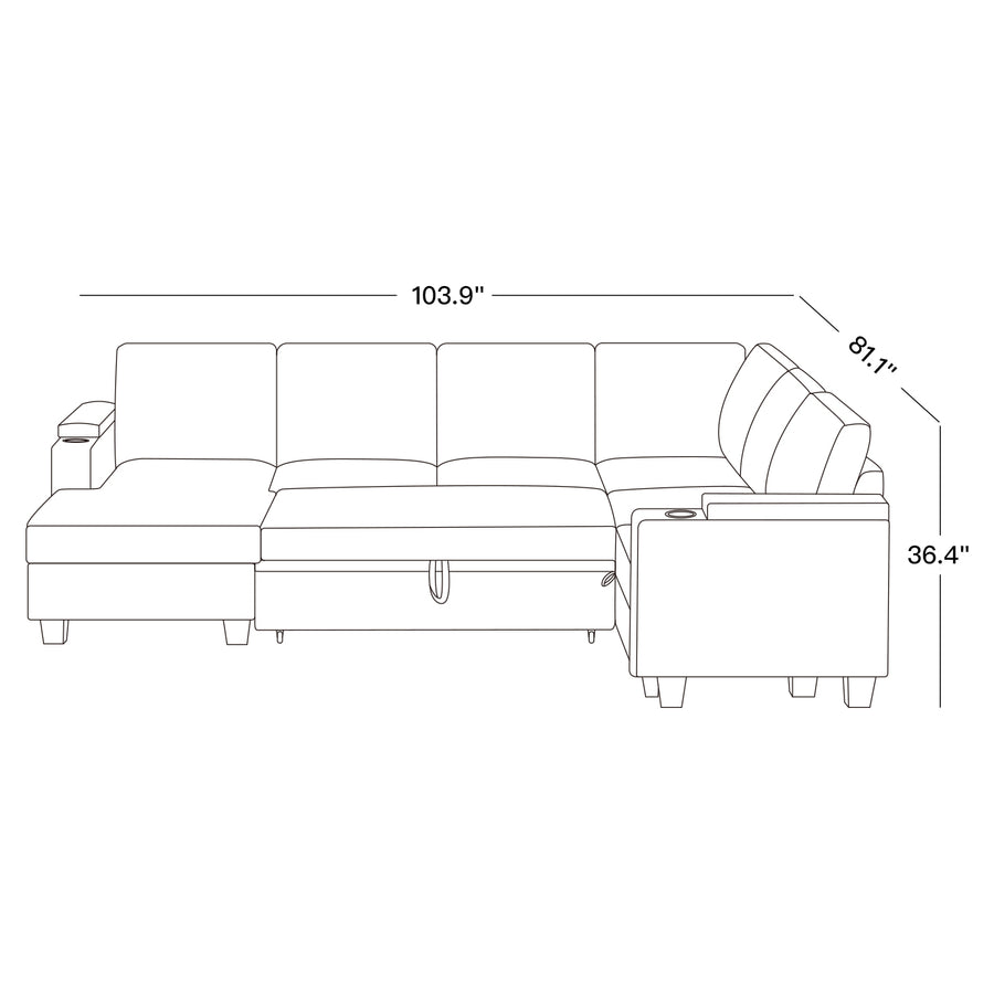 6-Seat-U-Shaped-Right-Chaise-Pullout-Sectional-dimension
