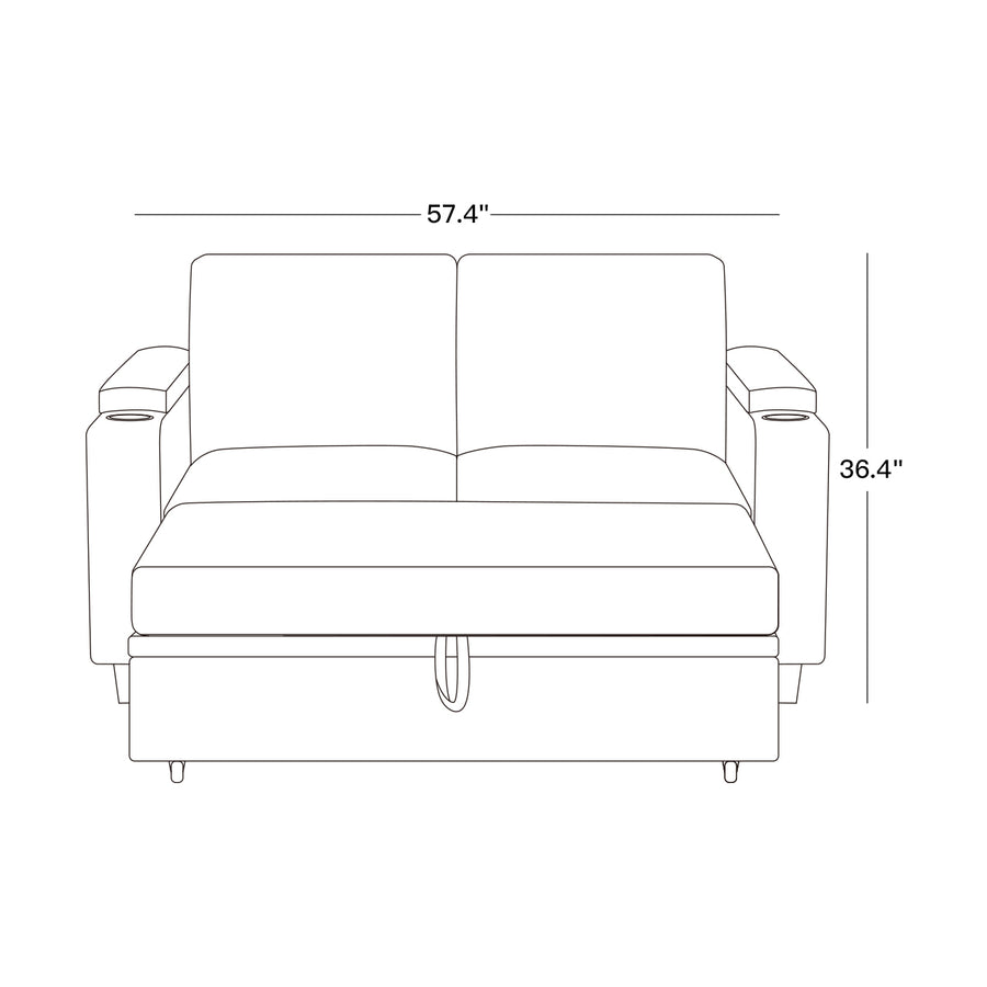 Pullout-Loveseat-dimension