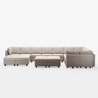 Pearl-Grey-/-Velvet-21-Seat-U-Shaped-Sectional