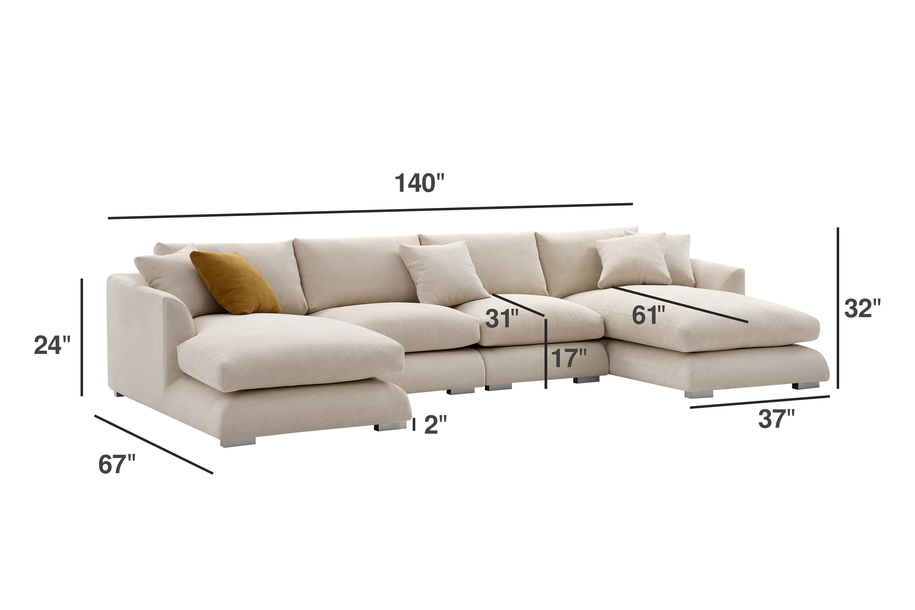 4-Seats-U-Shaped-Sectional-dimension