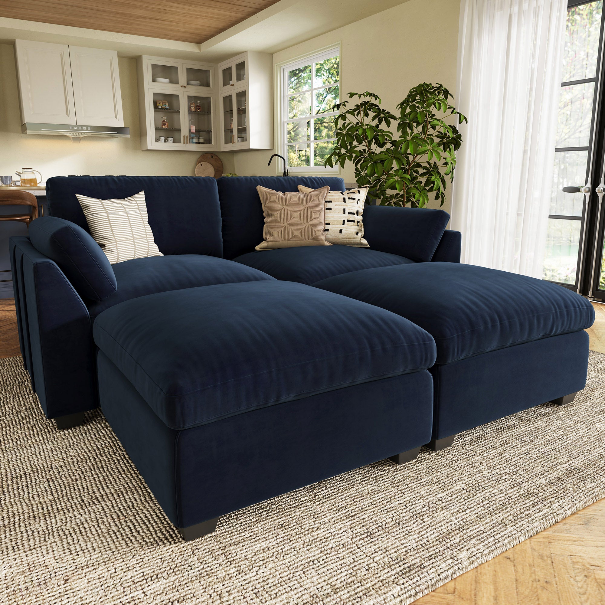 Uteeran Oversized Cloud 4 Seats Sleeper Sofa
