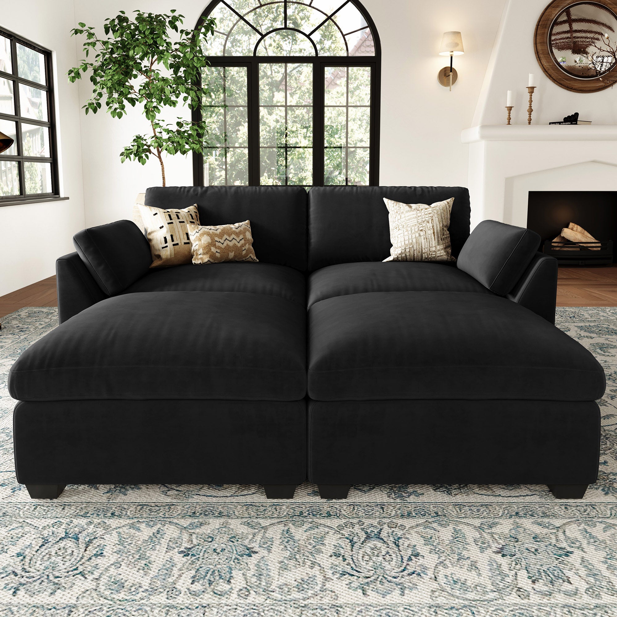 Uteeran Oversized Cloud 4 Seats Sleeper Sofa
