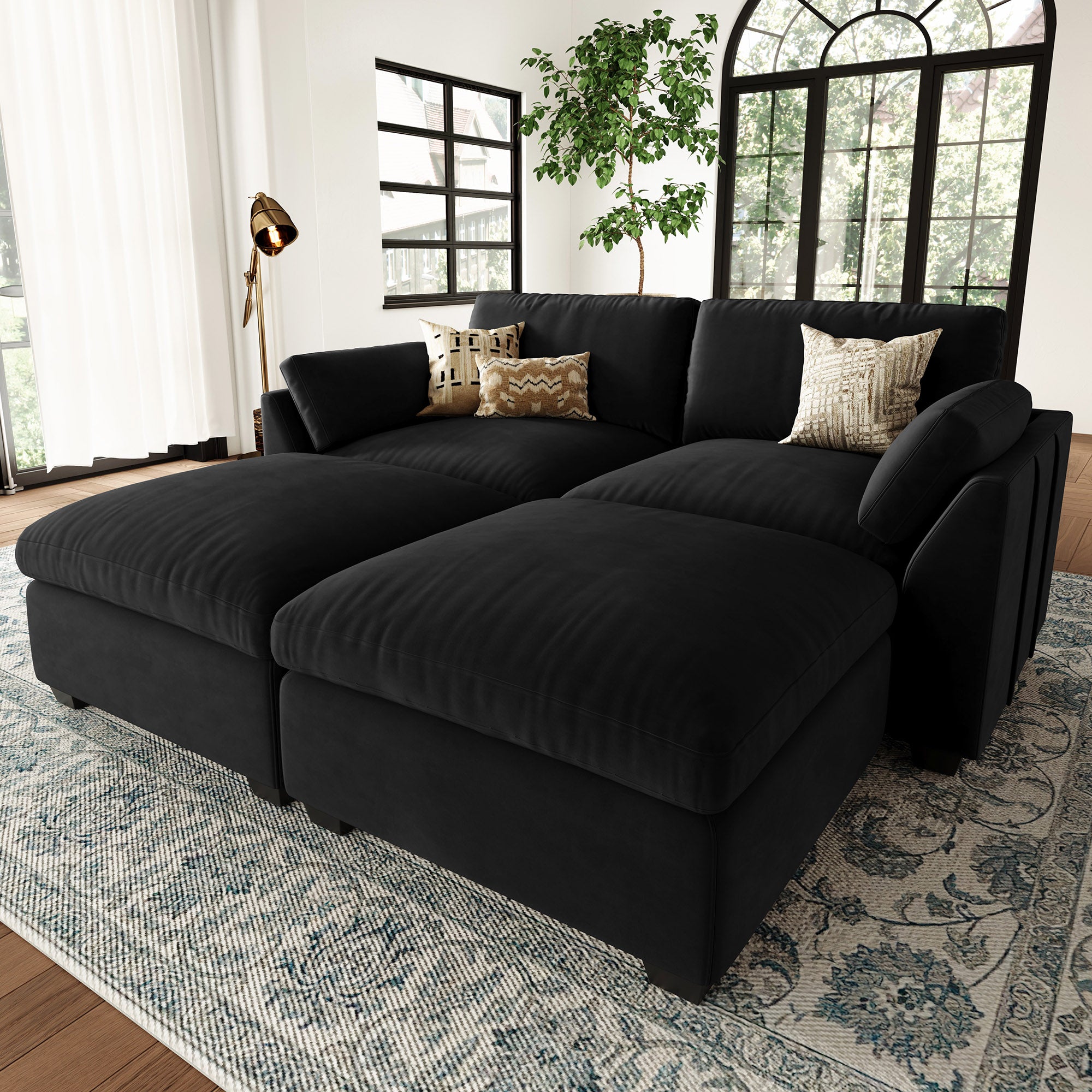 Uteeran Oversized Cloud 4 Seats Sleeper Sofa