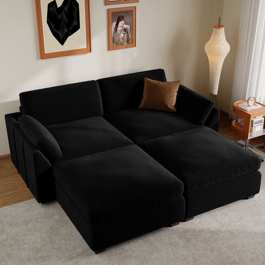 Midnight-Black-/-Velvet-4-Seat-Pit-Sectional