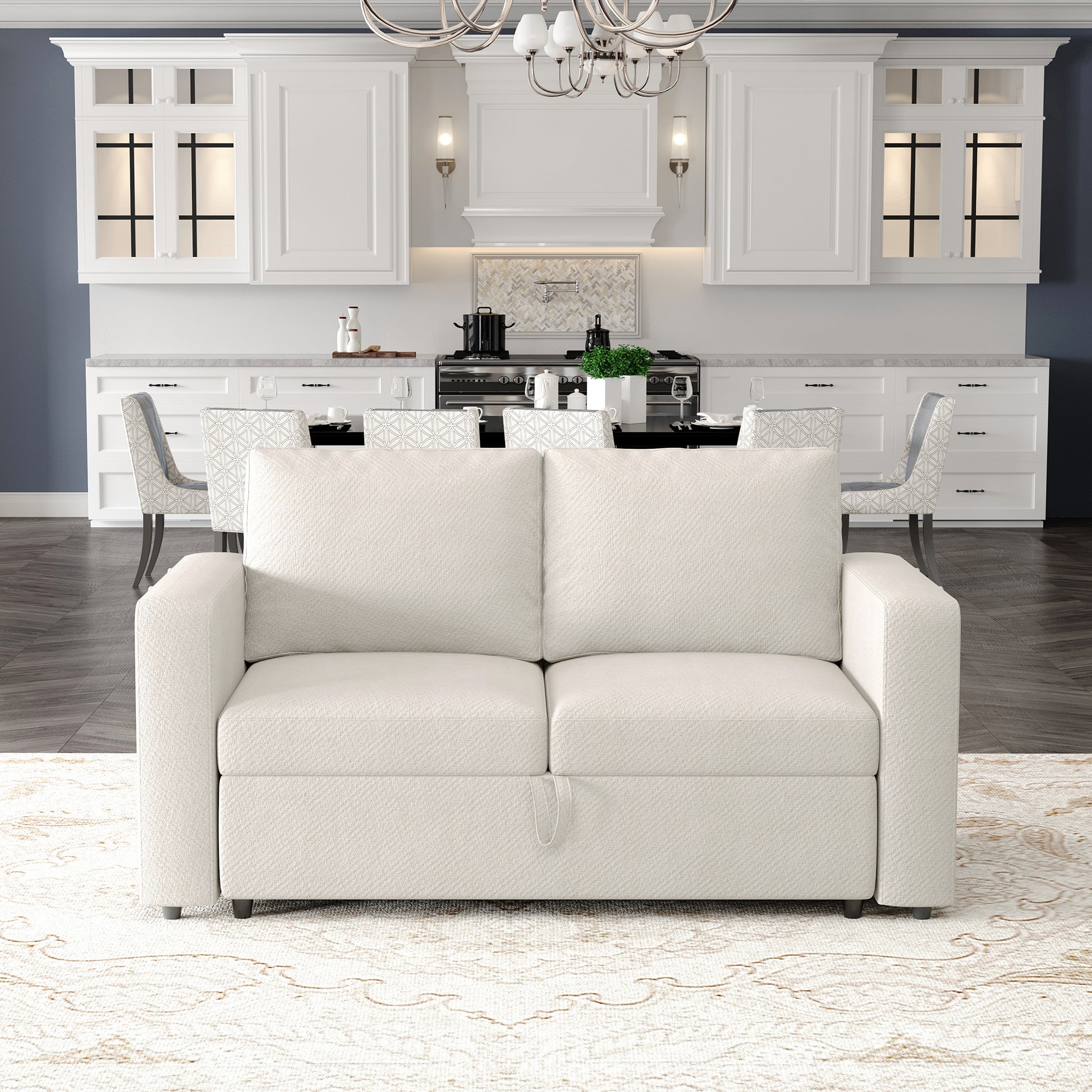 Chenille-Misty-White-Storage-Seat