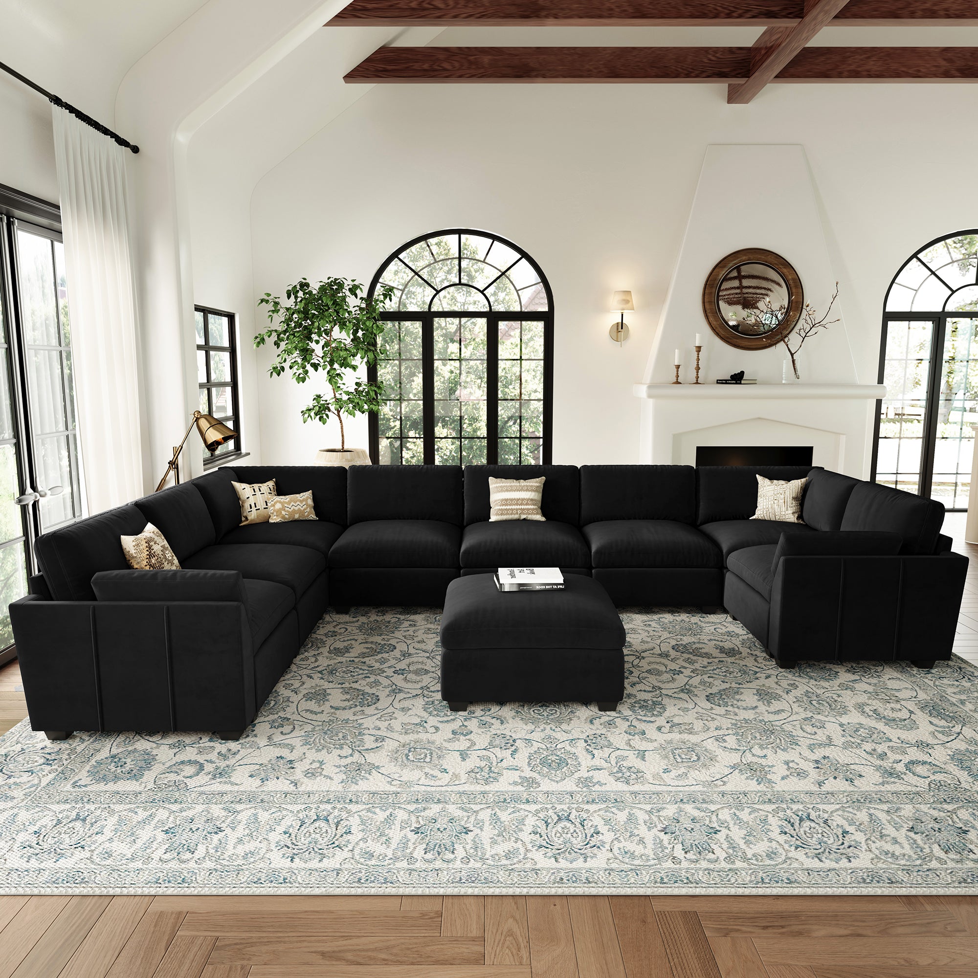 Uteeran Oversized Cloud 8 Seats Sofa with Ottoman