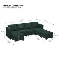 Seaweed-Green-/-Corduroy-7-Seat-U-Shaped-Open-Sectional-dimension