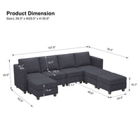 Pewter-Grey-/-Corduroy-7-Seat-U-Shaped-Open-Sectional-dimension