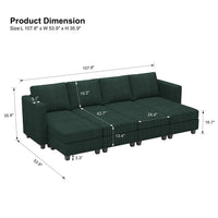 Seaweed-Green-/-Corduroy-8-Seat-Open-Pit-Sectional-dimension