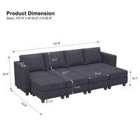 Pewter-Grey-/-Corduroy-8-Seat-Open-Pit-Sectional-dimension