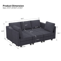 Pewter-Grey-/-Corduroy-6-Seat-Pit-Sectional-dimension