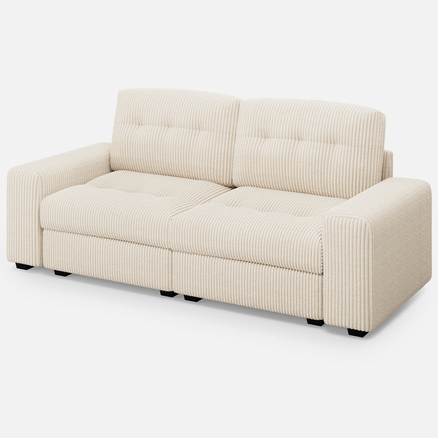 Ivory-Beige-/-Corduroy-Loveseat