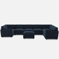Navy-Blue-/-Velvet-9-Seat-U-Shaped-Sectional-with-Ottoman
