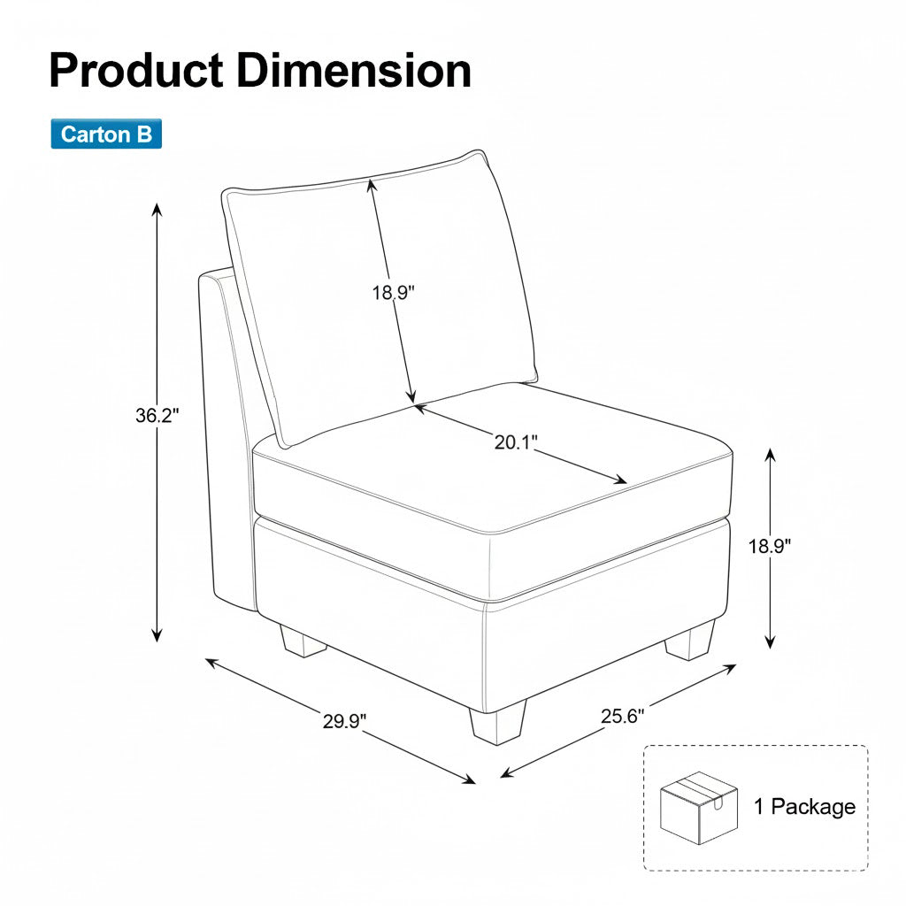 b-single-seat-dimension