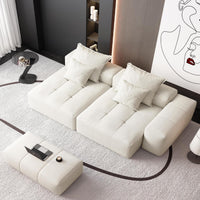 Oatmeal-Beige-/-Chenille-Loveseat